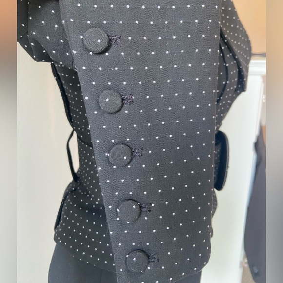 Bebe black with white polka dots belted jacket - Picture 4 of 8